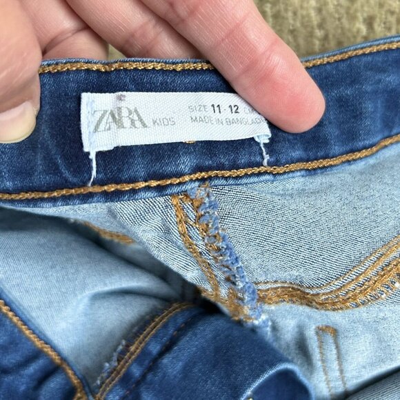 Zara Kids Stretchy High Waist Denim Skinny Fit Jean Girls Size 11/12 Y - Picture 4 of 4